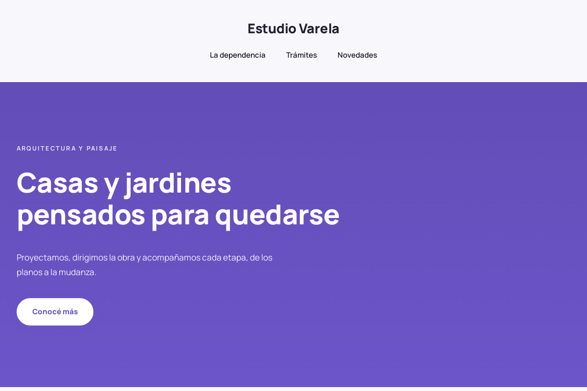 Portada de un sitio con el tema Bruma